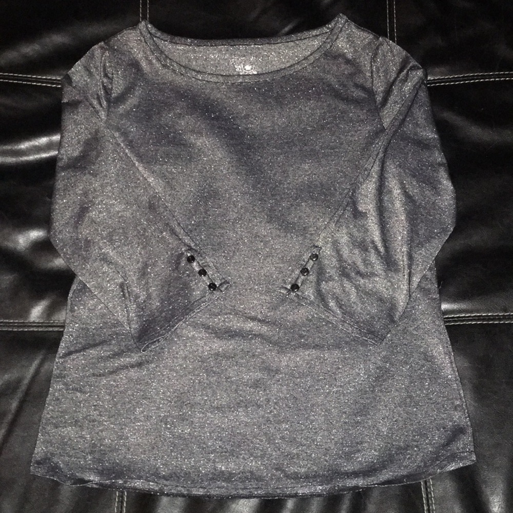 NWOT Izod Grey Sparkly Top Size Med *Cute*